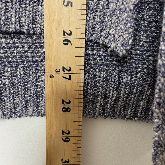 J. McLaughlin Size L Purple Linen V Neck Long Sleeve Metallic Knit Sweater - Picture 10 of 16